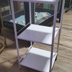2 Tier White Metal Shelf