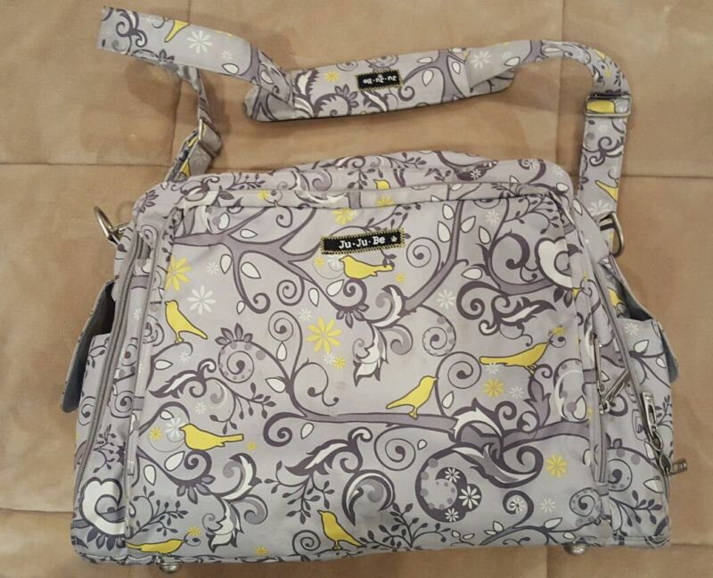 Ju Ju Be "Be Prepared" Diaper Bag, Gray/Yellow "Pretty Tweet"