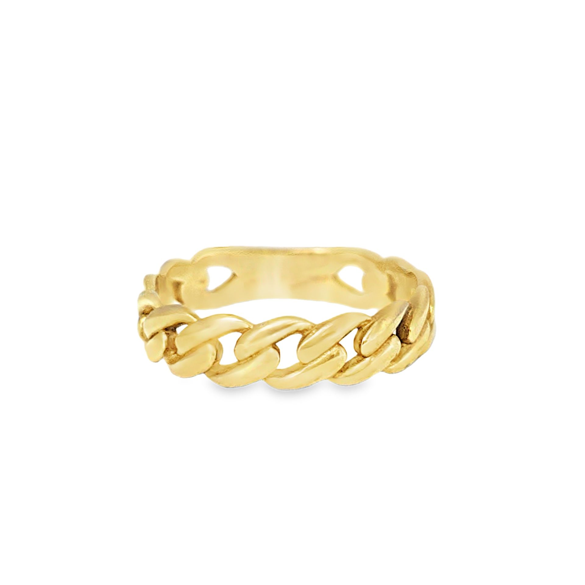 10k Yellow Gold Chain-Link Band Ring 