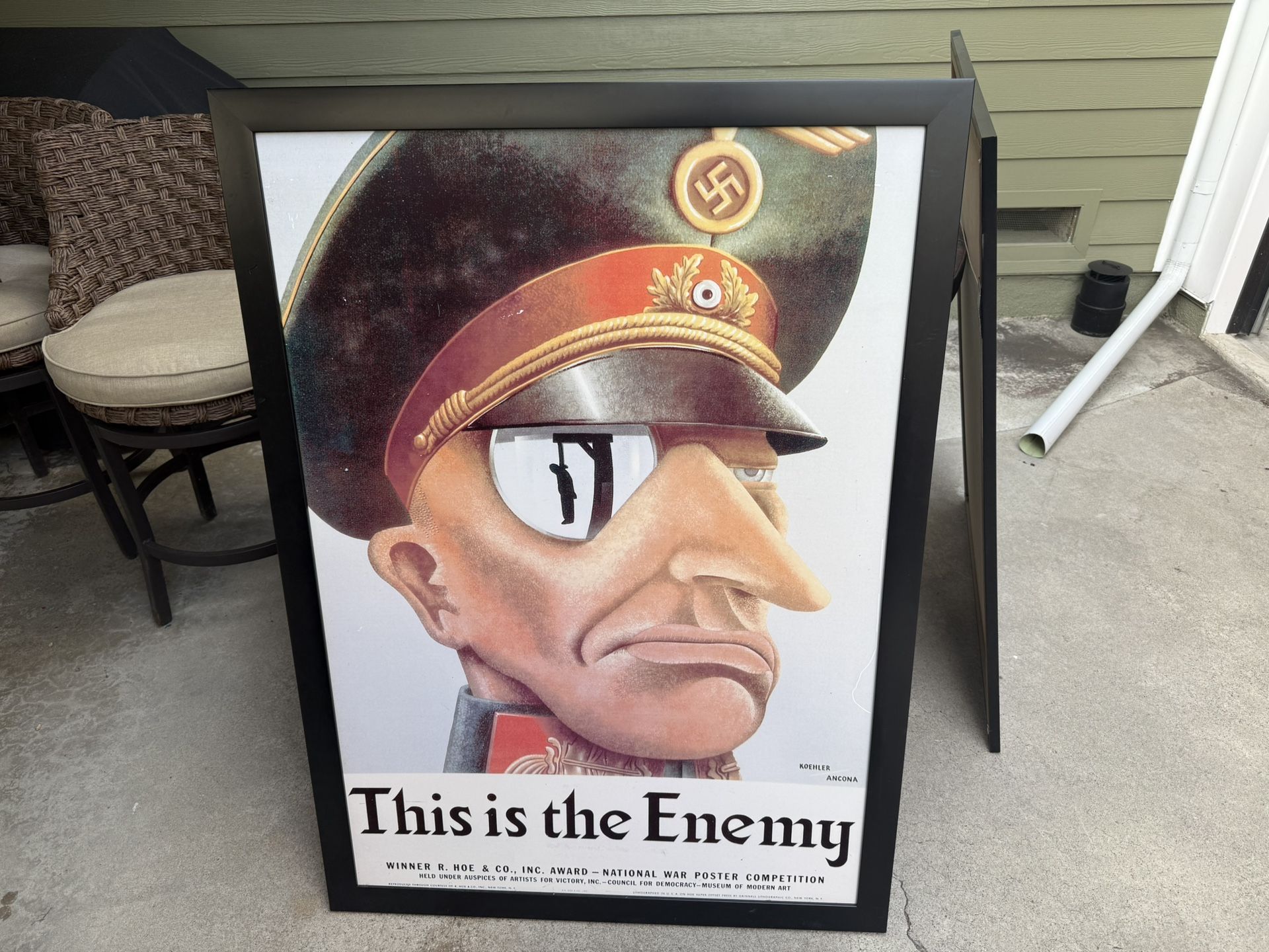 Atoch this is the enemy us italian world war 2 poster framed 49x35.5
