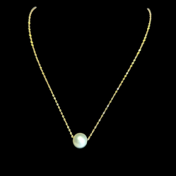 11mm white south sea pearl in 18k gold necklace