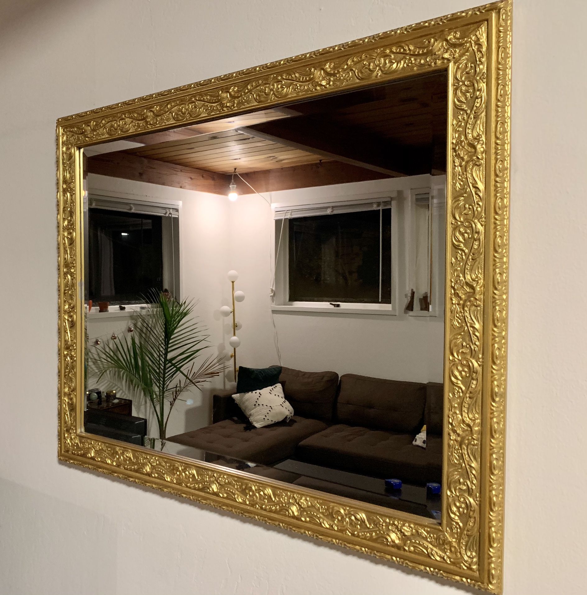 Beautiful Hand Painted Gold Mirror