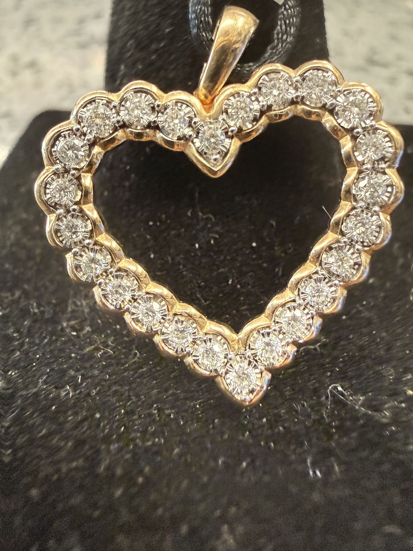 10KT Heart Pendant W/ Lab Grown Diamonds 40365-5