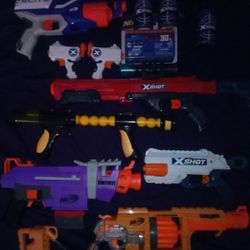 NERF AND X SHOT TOY GUNS