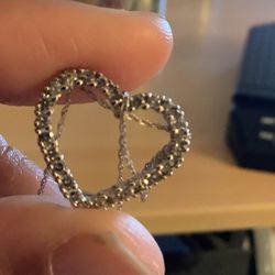 Unbranded  Silvertone Heart Pendant With Small Round Link Chain