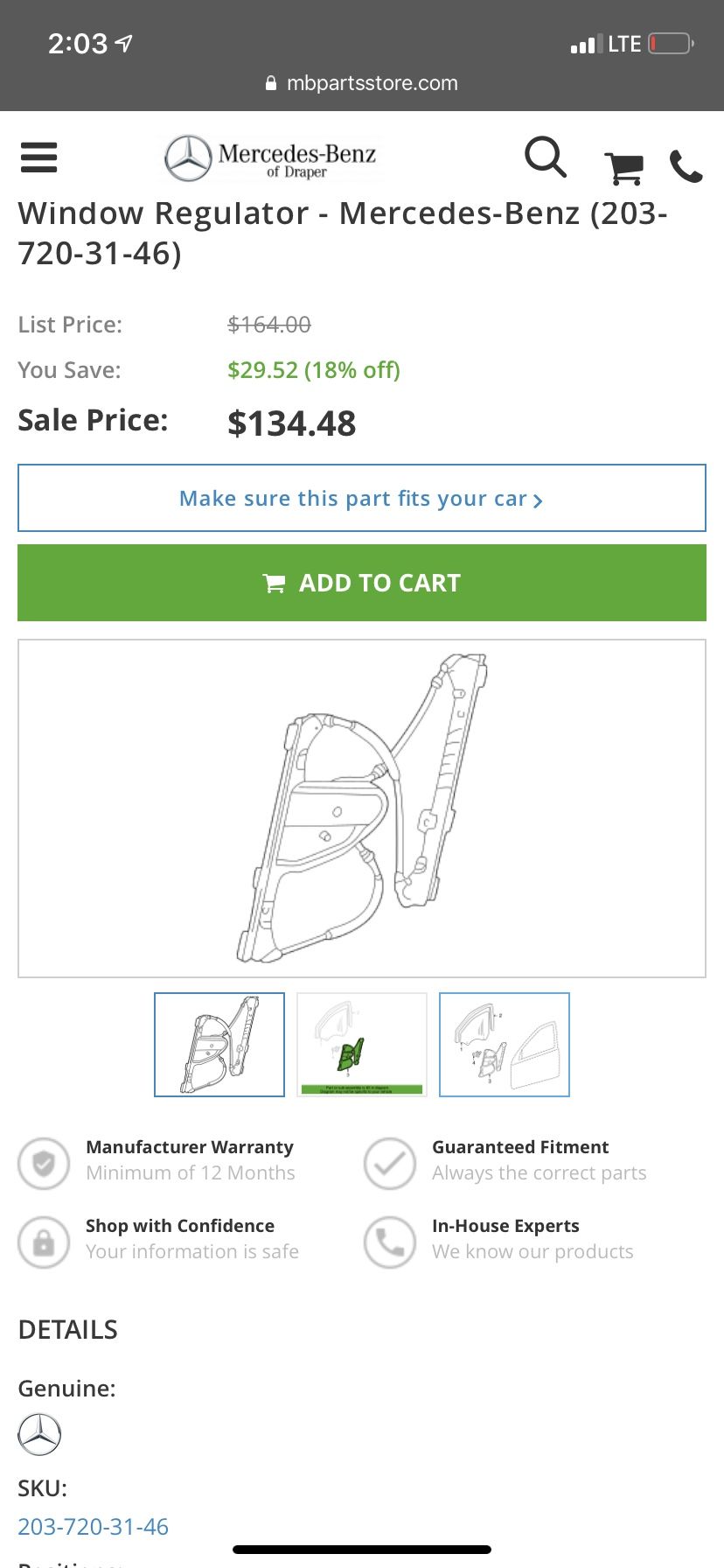 Mercedes window regulator