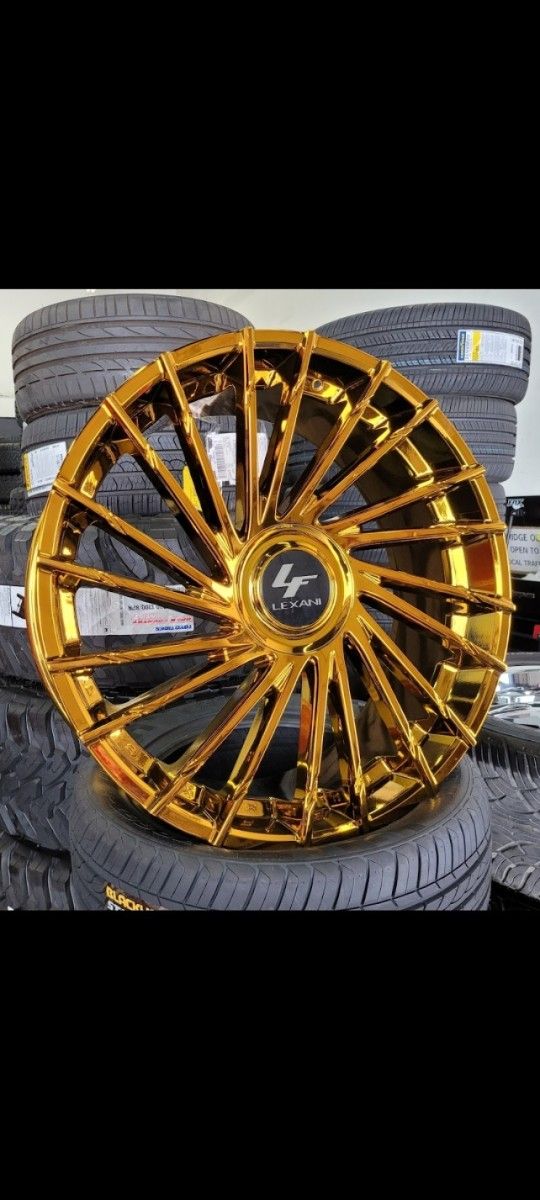 26" Lexani Wraith Gold color 26x10