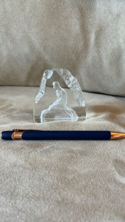 Vintage  Nybro Sweden crystal etched Little Mermaid figure.