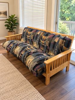 Wood Frame Futon with Mattress