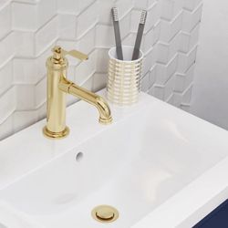 Modern Streamlined Cylindrical Deck Mount Single Faucet