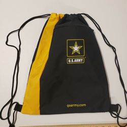 Drawstring Black & Gold Backpack Go Army