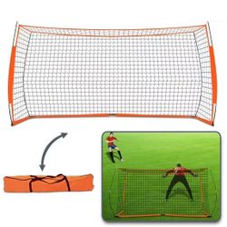 Sunrise 12'x6' Portable Soccer Goal with Net, Sport Training Set with Carry bag, Red and Black