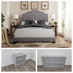 4 PC SET  1 QB+ 1 DR + 1 MR + 1 NS +  NEW IN BOX (MATTRESS AND CHEST SOLD SEPARATELY)