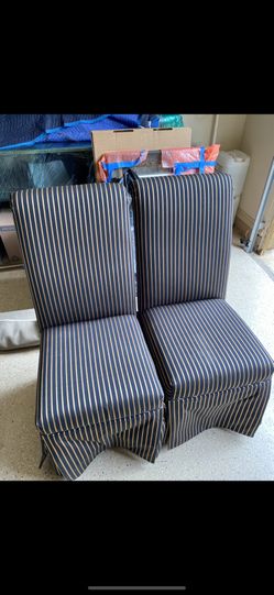 Upholstered Decorative End Table / Dining Table Accent Chairs (2 Pc Set) - Custom Made (Never Used)