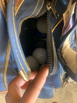 Blue Golf Bag with Golf Balls