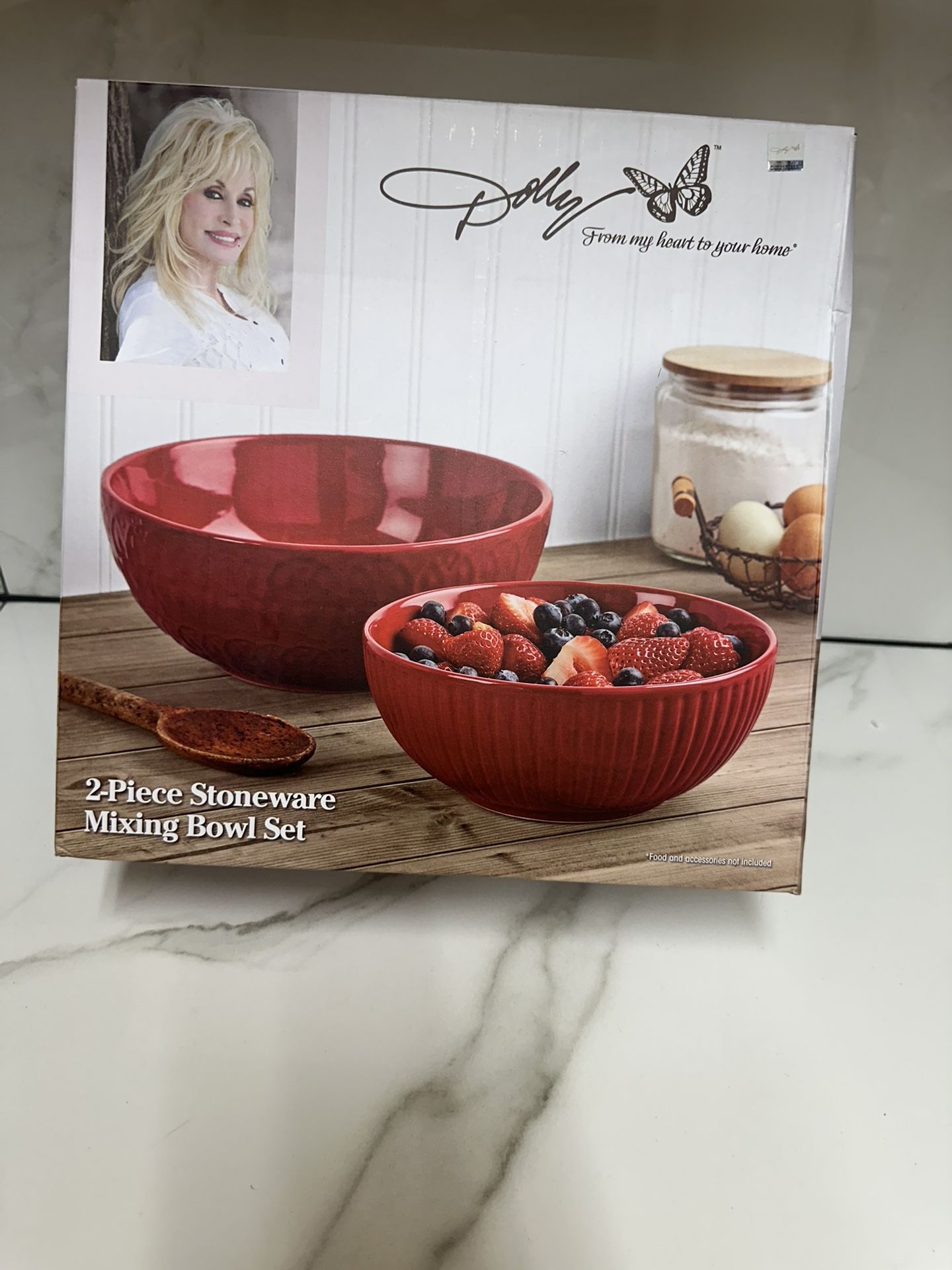 The Dolly Parton 2-Piece Stoneware Mixing Bowl Set