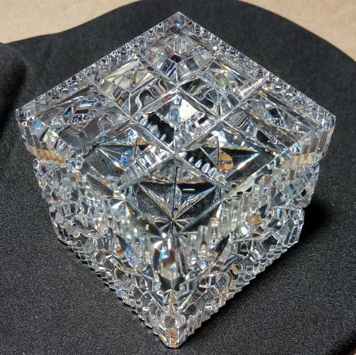 Vintage Waterford Cut Crystal Cube Paperweight 