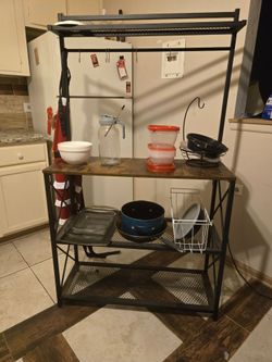 Baker's rack wood & iron