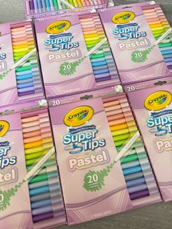 Crayola Supertips Pastel Markers, 20ct, Washable Markers,