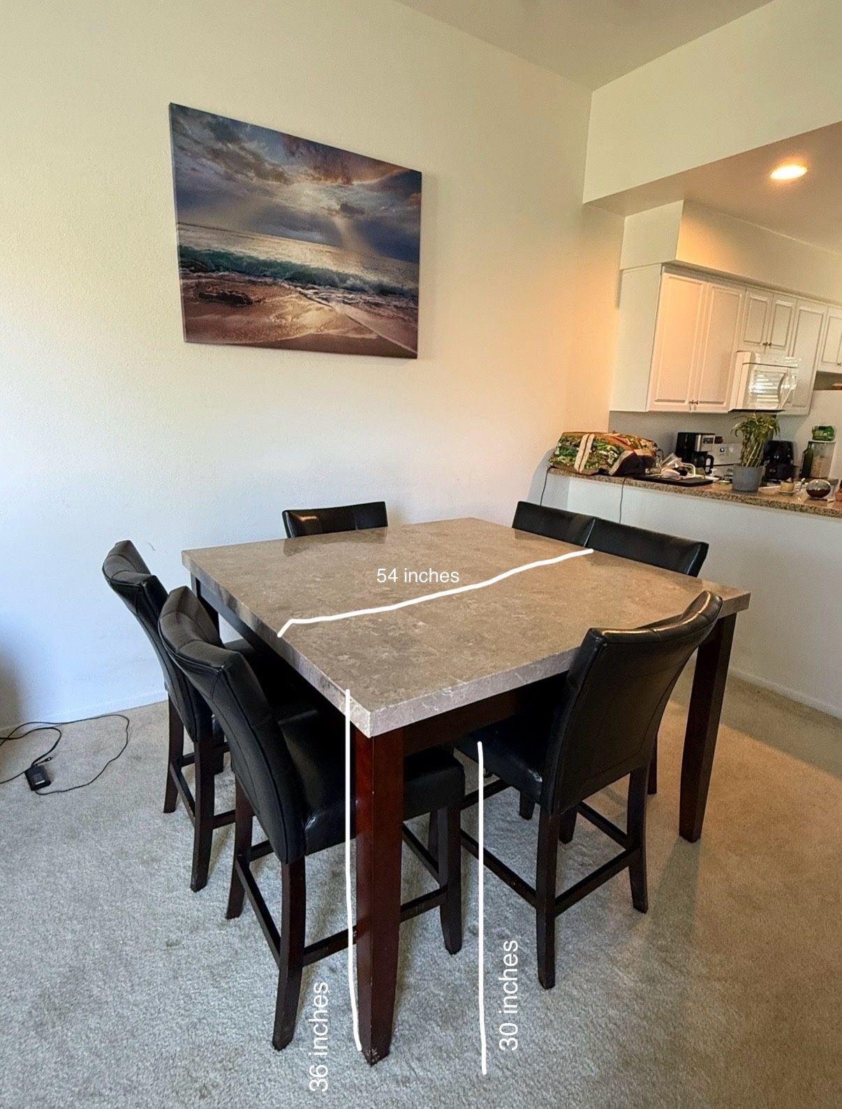 Modern Granite/Marble Dining Table Set