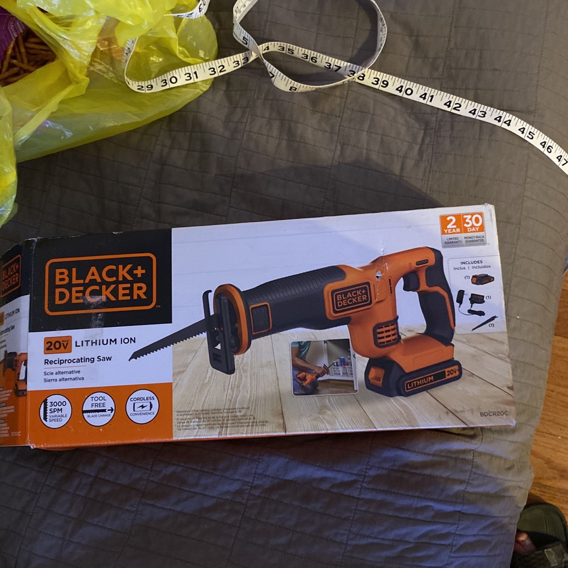 BLACK+DECKER 20V Max Cordless Reciprocating Saw, Battery Included, BDCR20C