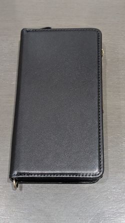 Black Wallet Case Cover For iPhone 16e 