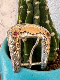 Belt Buckle sterling silver and 10kyg