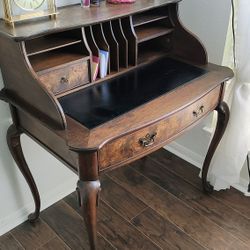 Antique Desk Leather Top 