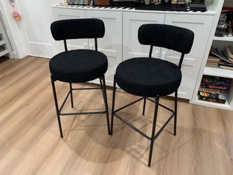 28 '' Bar Stools Set of 2 for Kitchen Island. Black