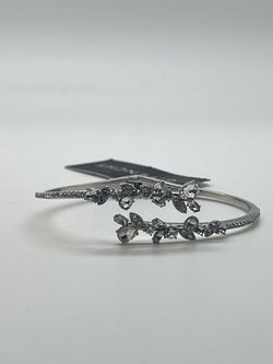 Givenchy Floral Crystal Bypass Cuff Bracelet