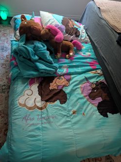 Twin size unicorn bedset