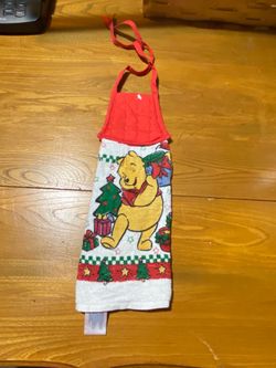 Vtg Disney Winnie the Pooh hanging Christmas towel