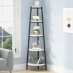 New 5-Tier Modern Tower Corner Bookshelf