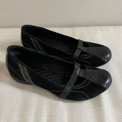 Clarks Privo Black Leather Mary Jane Flats Comfort Womens Size 7