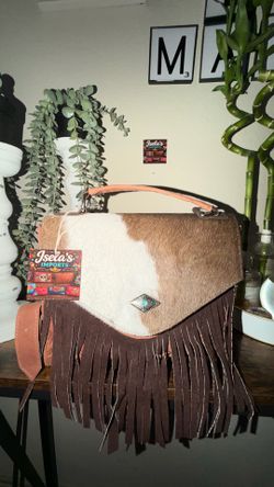 Cowhide crossbody
