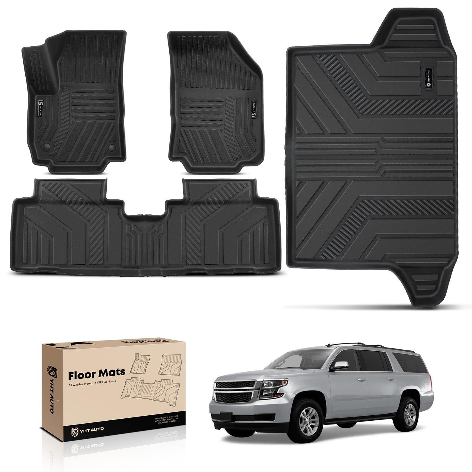 Floor Mats & Cargo Liners Fit for Chevrolet Equinox & GMC Terrain 2018-2024, TPE Rubber All Weather Floor Liner Terrain Accessories Odorless Car Mat