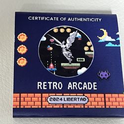 2024 1 Troy Oz .999 Fine Silver Retro Arcade Libertad Coin