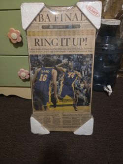 Kobe Bryant Newspaper The Los Angeles Times 5th Championship AND MORE !! Frames Plak It