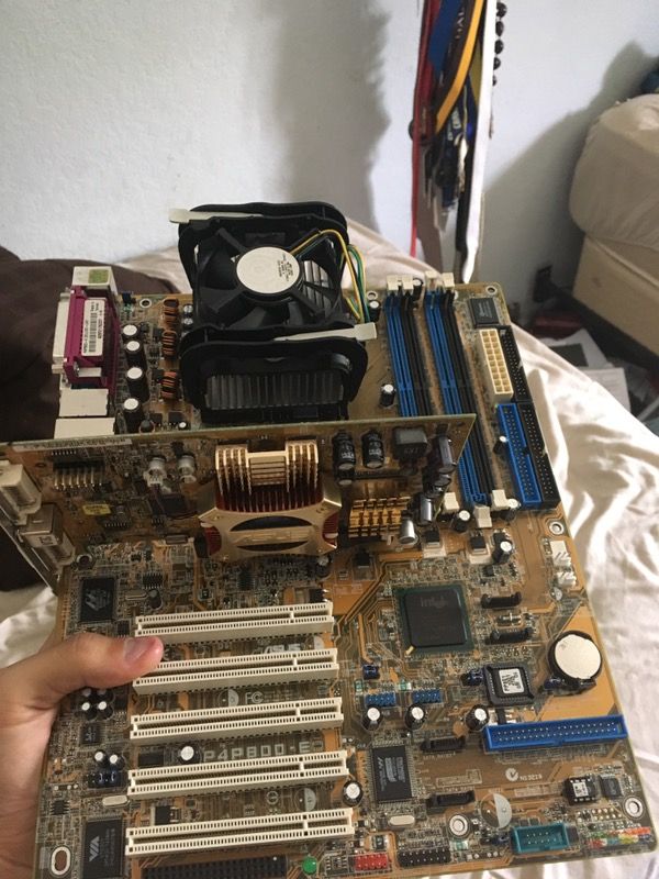 MUST GO ASUS P4P800-E Motherboard + CPU + GPU graphics card + Harddrive + cables