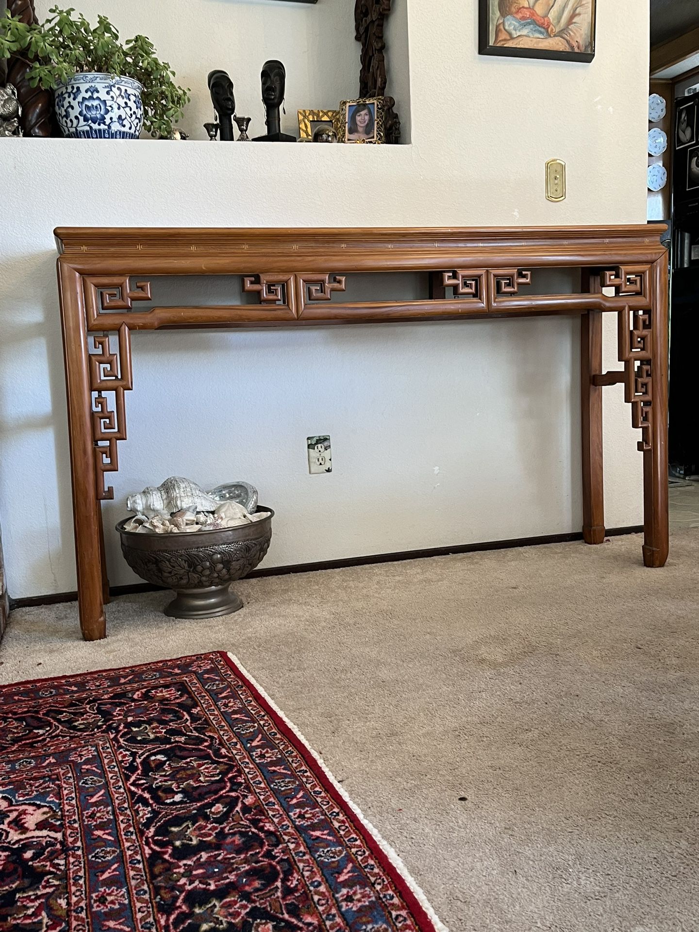 CHINESE VTG WOOD VERY LONG&TALL ALTAR, CONSOLE, HALL TABLE!