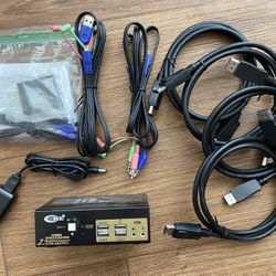 CKL KVM Switch Dual Monitor DisplayPort 