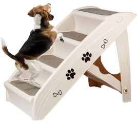 ZENY™ Foldable Pet Dog Stairs/Steps for Small Pet Dog/Cat, Safe and Durable Pet Ramp Stairs with Non-Slip Pads, for High Beds, Sofa, Car