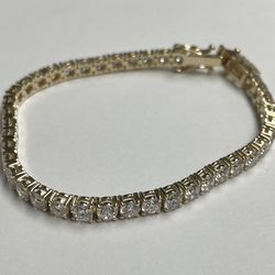 14k Gold Tennis Bracelet 10.ctw Lab Diamonds E/VS