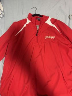 Vintage Red Budweiser Quarter Zip