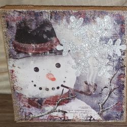 Snowman Christmas/Holiday Home Décor Square Frame