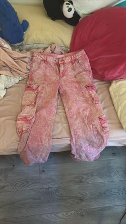 Tween Pink cargo baggy pants