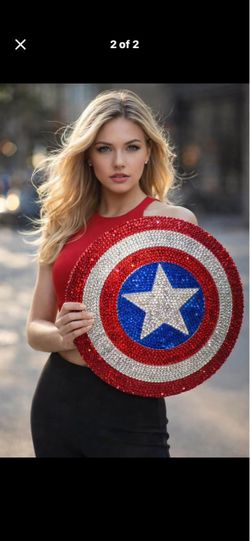 Captain America Shield Rhinestone Replica