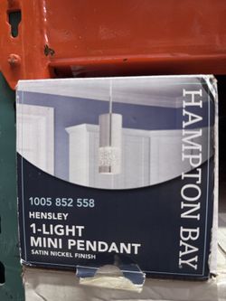 Hampton Bay Hensley 1-Light Satin Nickel Mini Pendant