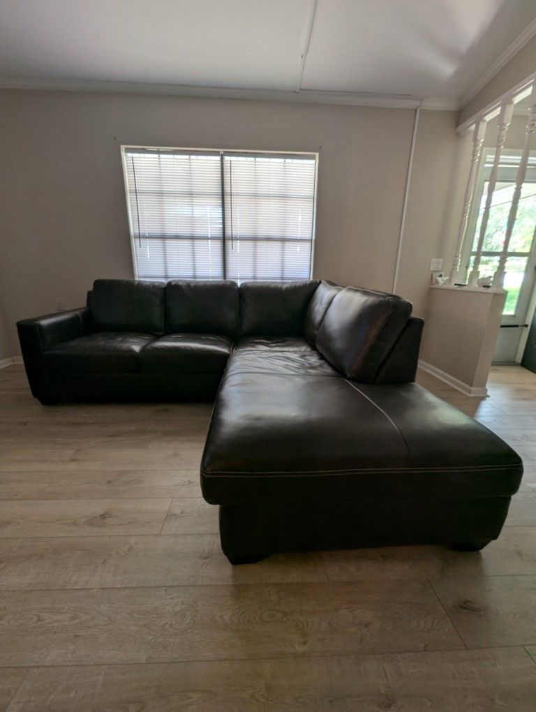 Leather Couch Sectional - Excellent Condition