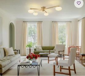 Brass Semi-Flush Ceiling Light Fixture